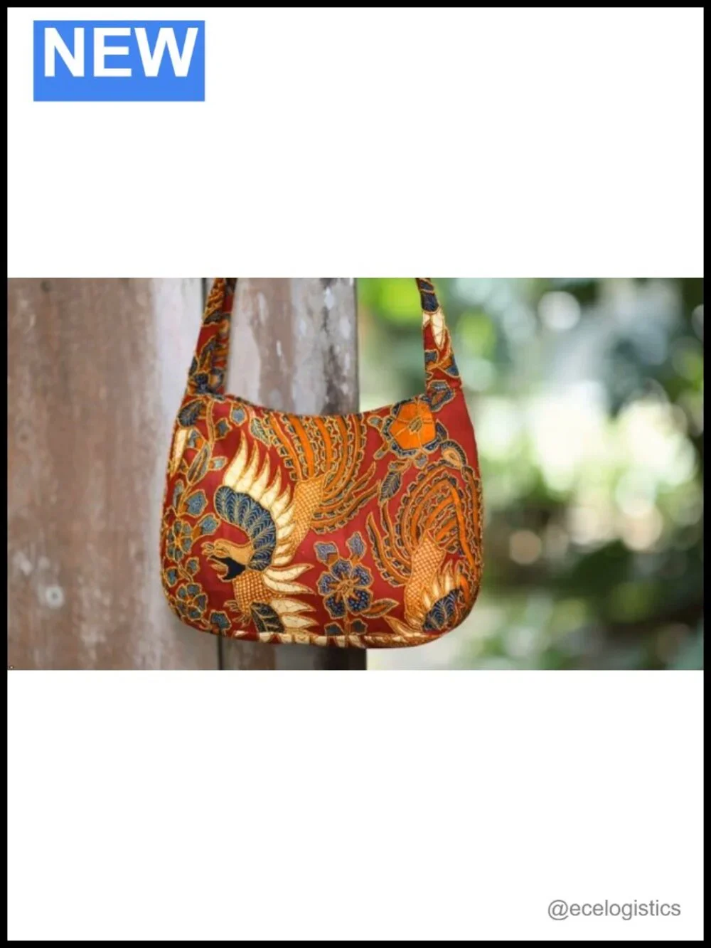 Handmade Beaded Cotton Batik Shoulder Bag